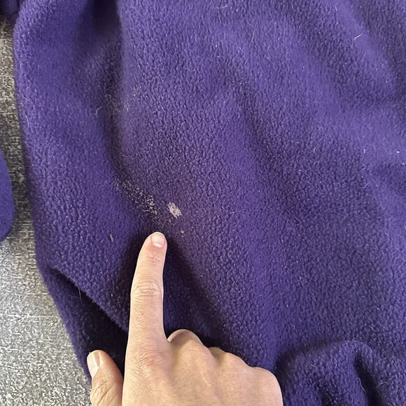 Women's Vintage 90's Columbia USA Purple Blue Fleece Zip Up Bomber Jacket Sz S - Picture 4 of 4